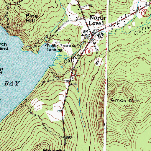 Topographic Map of North Lovell Cemetery, ME