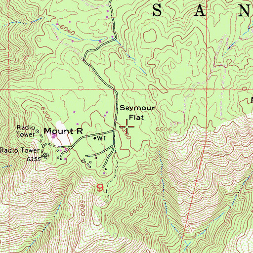 Topographic Map of Seymour Flat, CA