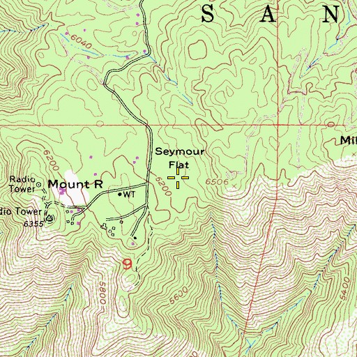 Topographic Map of Seymour Flat, CA