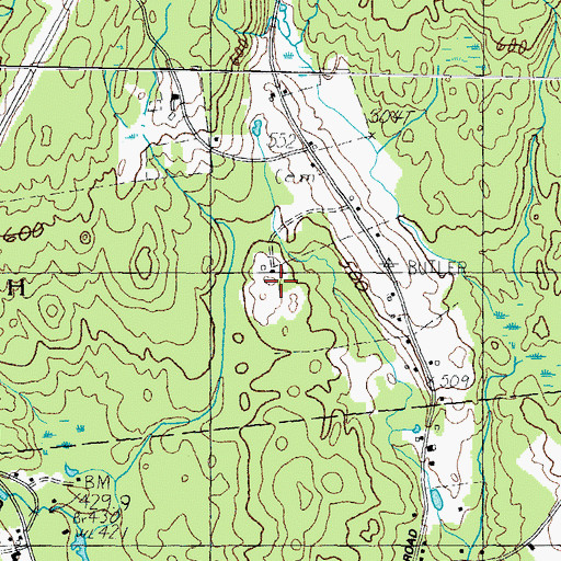 Topographic Map of Webber Shackley Cemetery, ME