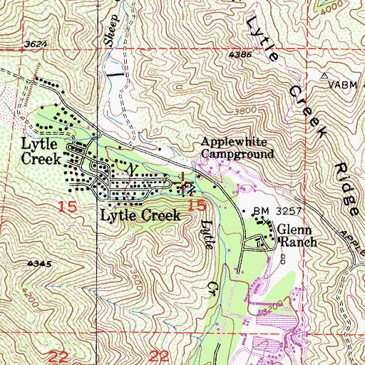 Topographic Map of Sheep Creek, CA