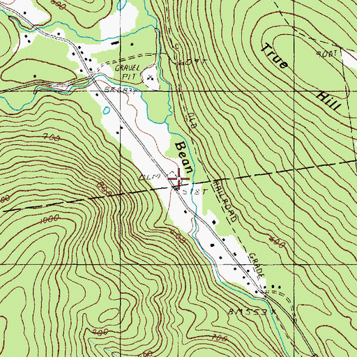 Topographic Map of West Freeman Cemetery, ME
