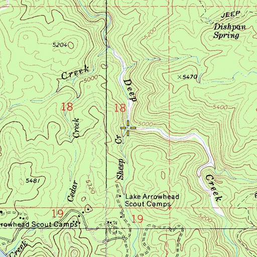Topographic Map of Sheep Creek, CA