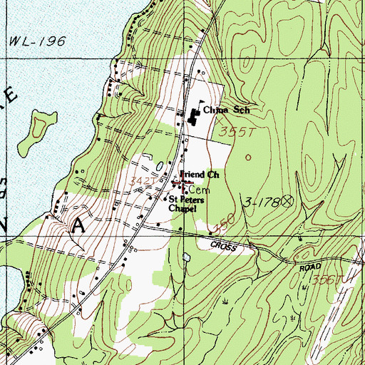 Topographic Map of Friends Church Yard, ME