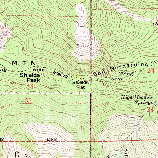 Topographic Map of Shields Flat, CA