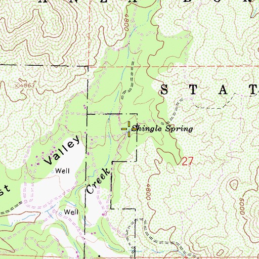 Topographic Map of Shingle Spring, CA