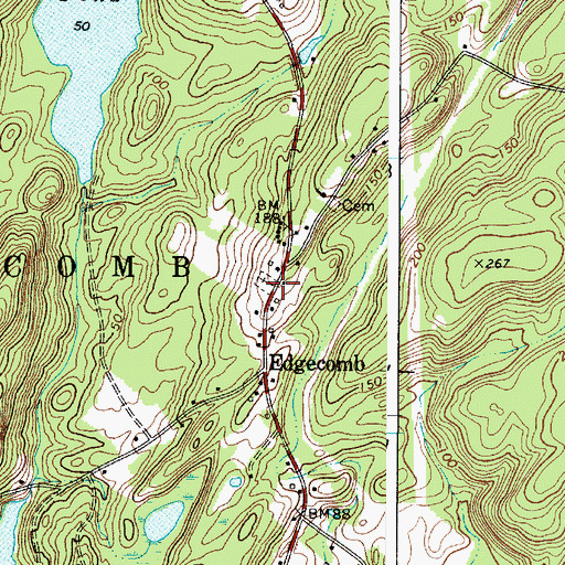 Topographic Map of Union Cemetery, ME