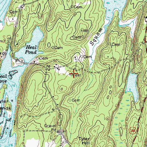 Topographic Map of Whitten Lewis Cemetery, ME