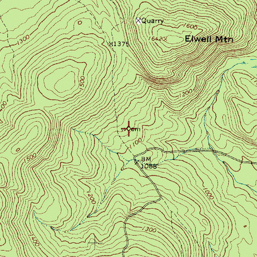 Topographic Map of Ames Cemetery, ME