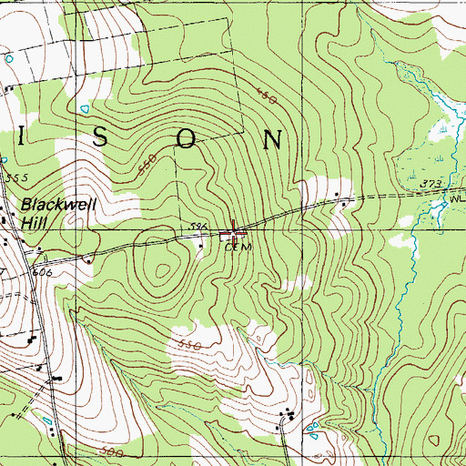 Topographic Map of Blackwell Cemetery, ME