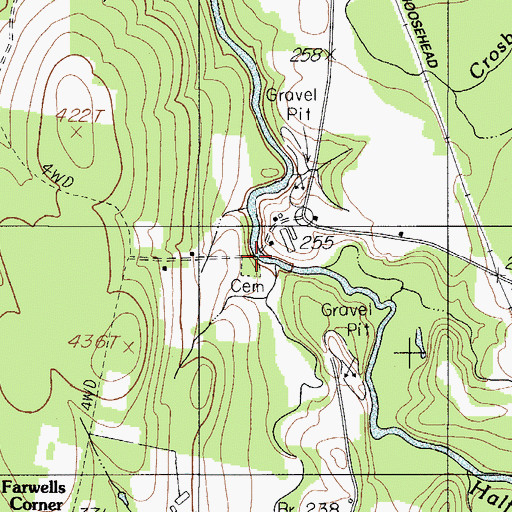 Topographic Map of Farwell Cemetery, ME