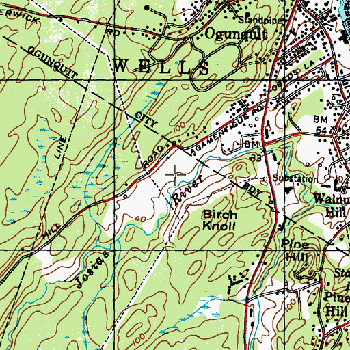 Topographic Map of Adams Lot, ME
