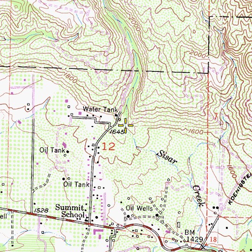 Topographic Map of Sisar Canyon, CA