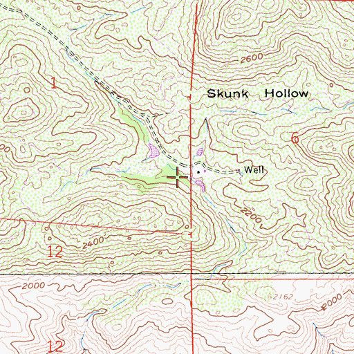 Topographic Map of Skunk Hollow, CA