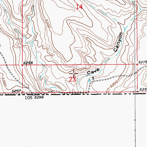 Topographic Map of Cave Canyon, AZ