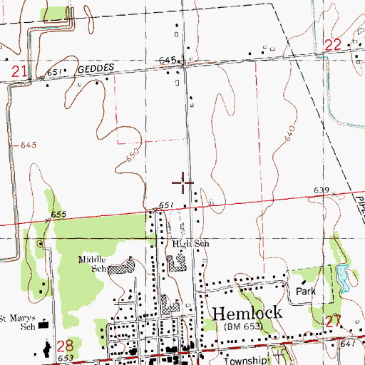 Topographic Map of Richland Township Police Department, MI