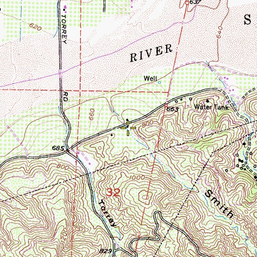 Topographic Map of Smith Canyon, CA