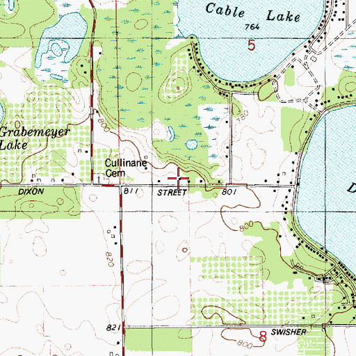 Topographic Map of Silver Creek Township Police Department, MI