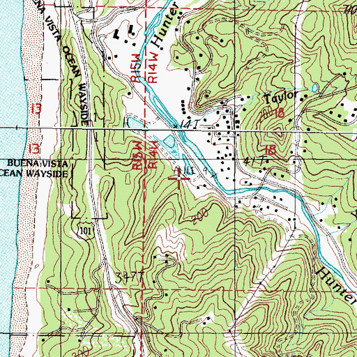 Topographic Map of Oregon State Police Department Gold Beach Worksite, OR