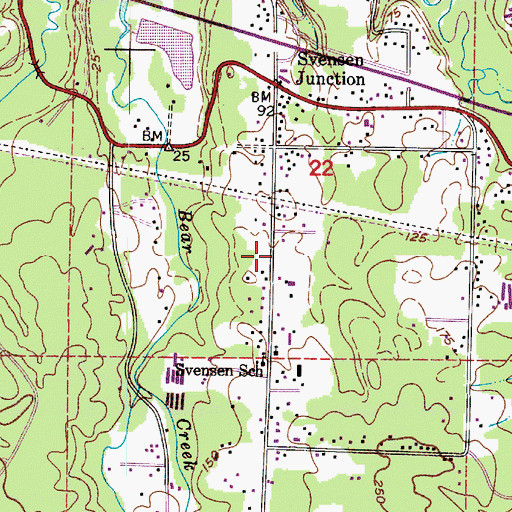 Topographic Map of Clatsop County Sheriff's Office Columbia River Valley Substation, OR