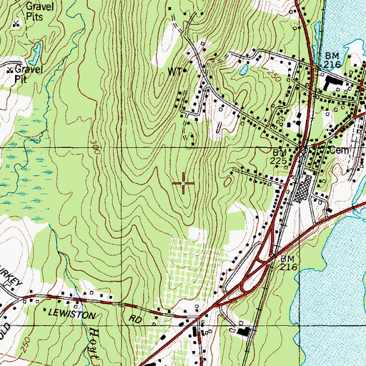 Topographic Map of Winthrop Middle School, ME