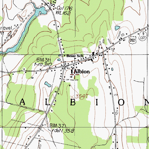 Topographic Map of Albion Elementary School, ME