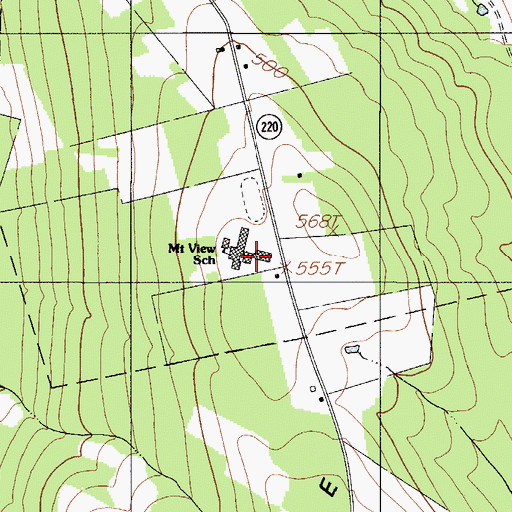 Topographic Map of Mount View Junior High School, ME