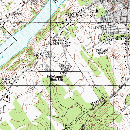 Topographic Map of Somerset Career and Technical Center School, ME
