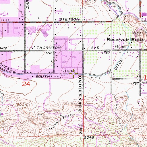 Topographic Map of South Ditch, CA