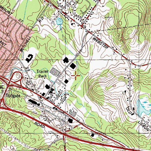 Topographic Map of University of Southern Maine Lewiston-Auburn College, ME