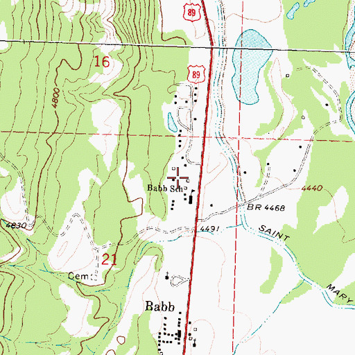 Topographic Map of Glacier County Emergency Medical Services Station 2, MT