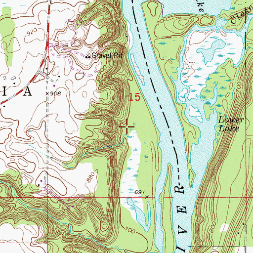 Topographic Map of Lower Saint Croix National Scenic Riverway, MN