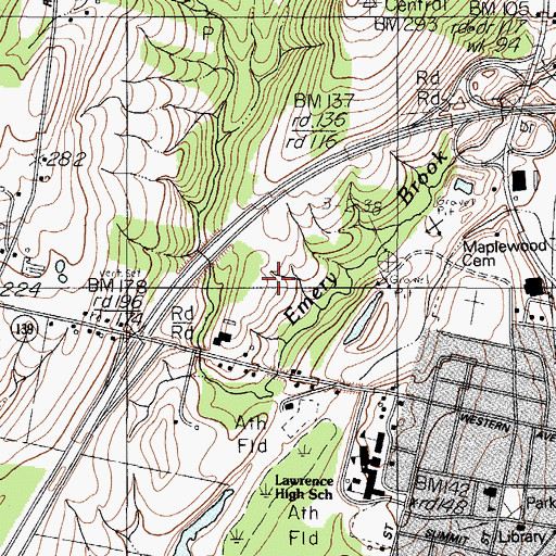 Topographic Map of Lunder Library, ME