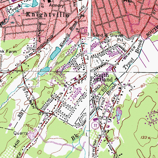 Topographic Map of New England Bible College Library, ME