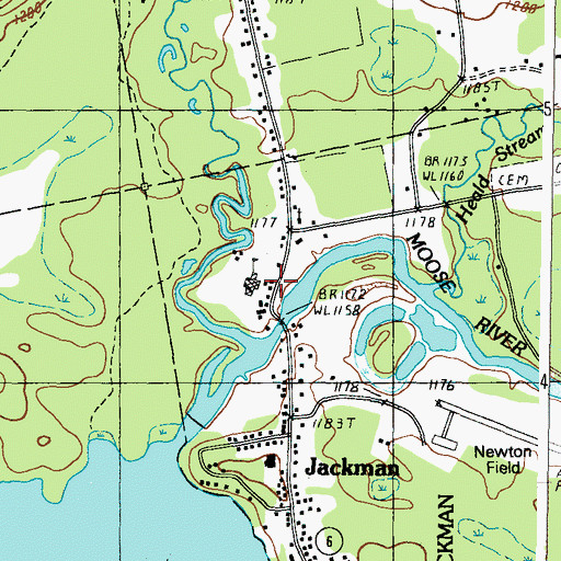 Topographic Map of Jackman Public Library, ME