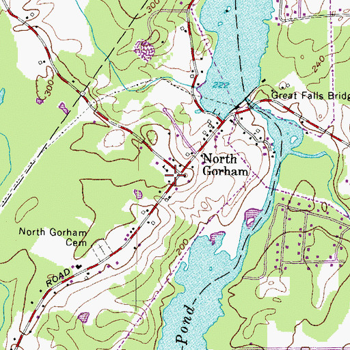 Topographic Map of North Gorham Public Library, ME