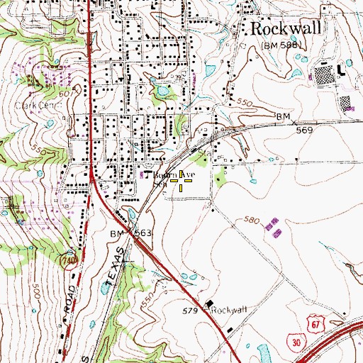Topographic Map of Rockwall County Jail, TX