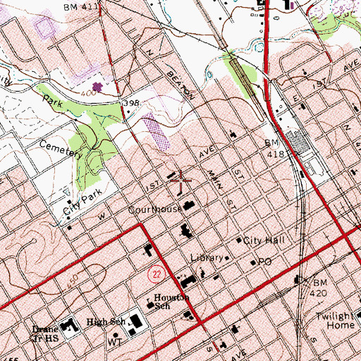 Topographic Map of Navarro County Jail, TX