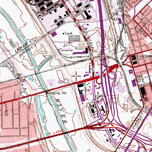 Topographic Map of Dallas County Jail North Tower Facility, TX