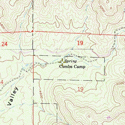 Topographic Map of Spring Combs Camp, CA