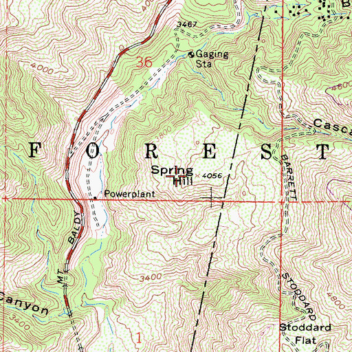 Topographic Map of Spring Hill, CA