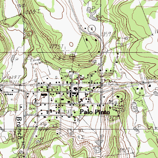 Topographic Map of Palo Pinto County Jail, TX