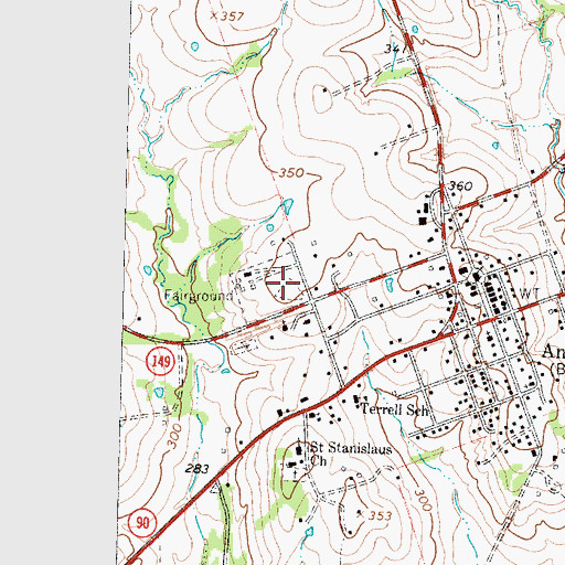 Topographic Map of Grimes County Jail, TX