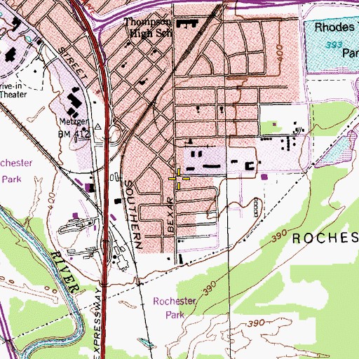 Topographic Map of Dallas Police Department Bexar Street Neighborhood Assistance Center, TX
