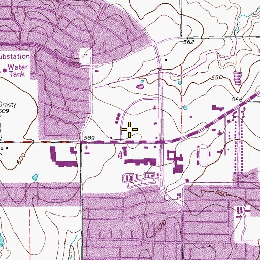 Topographic Map of Lewisville Police Department, TX