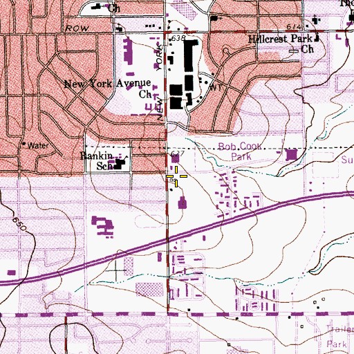Topographic Map of Arlington Police Department - East Station, TX