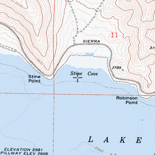 Topographic Map of Stine Cove, CA