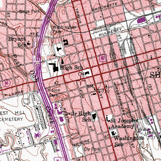 Topographic Map of Grayson County Constable's Office Precinct 1, TX