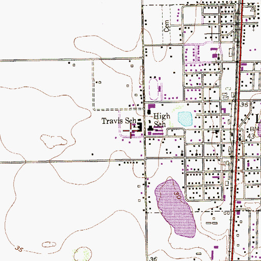 Topographic Map of Lyford Consolidated Independent School District Police Department, TX