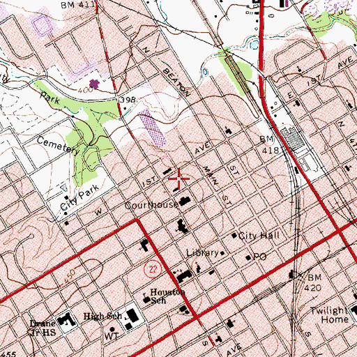 Topographic Map of Navarro County Constable's Office Precinct 1, TX